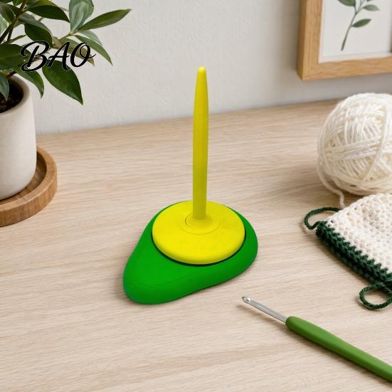 Smooth Yarn Flow Tool Avocado Holder, 3D Printed Spinner, Fits All Knitting Accessories Types, Rotating Holder for Crocheting Crafting Supplies