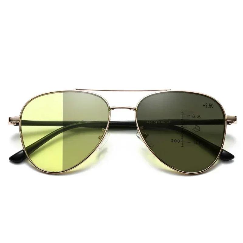Men's Photochromic Reading Glasses Unisex Women Trendy Night Vision Multifocal Eyeglasses Luxury Oversized Presbyopia Glasses