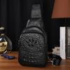 Высококачественная мужская нагрудная сумка из натуральной кожи с крокодиловым принтом, сумка через плечо из коровьей кожи, деловой повседневный стильный нагрудный рюкзак