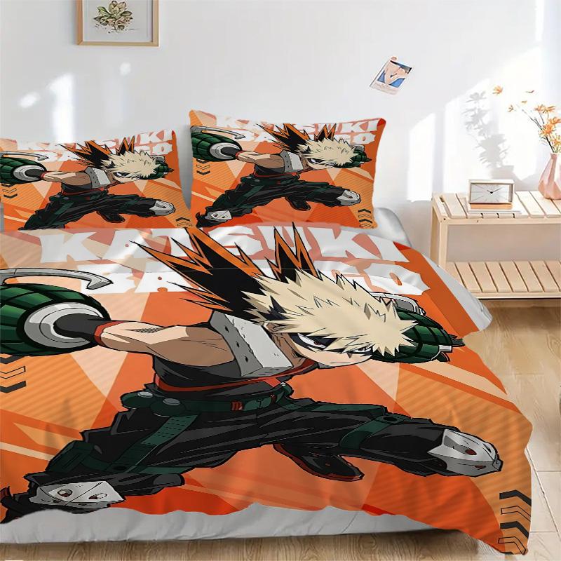 Katsuki Battle Mode Print 3Pcs Bedding Setduvet Cover With 2 Bedropillowcase Home Birthday Gift