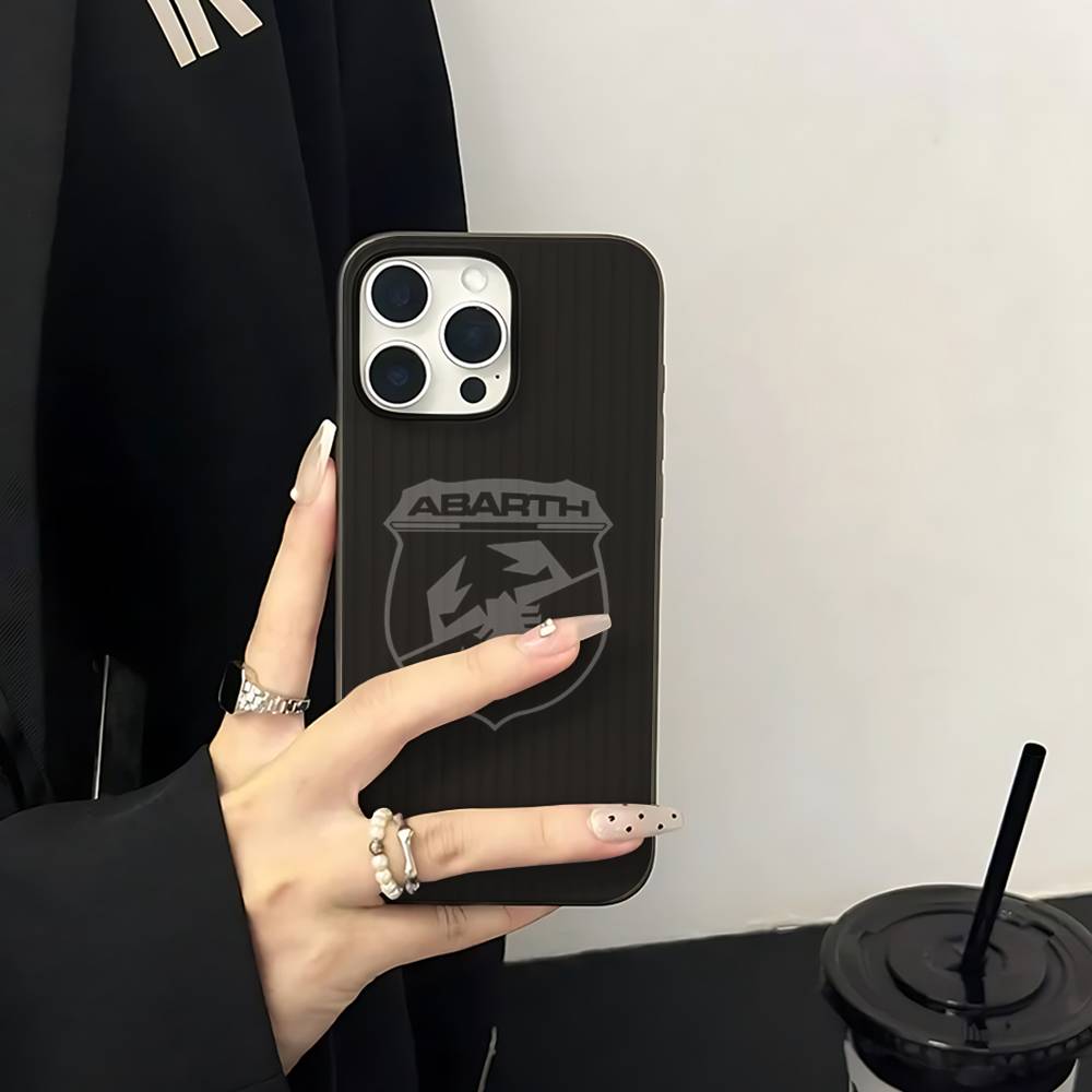 A-Abarth LOGO Soft Corrugated Transparent Phone Case For IPhone 17 15 16 11 12 13 14 Pro Max Plus Pro