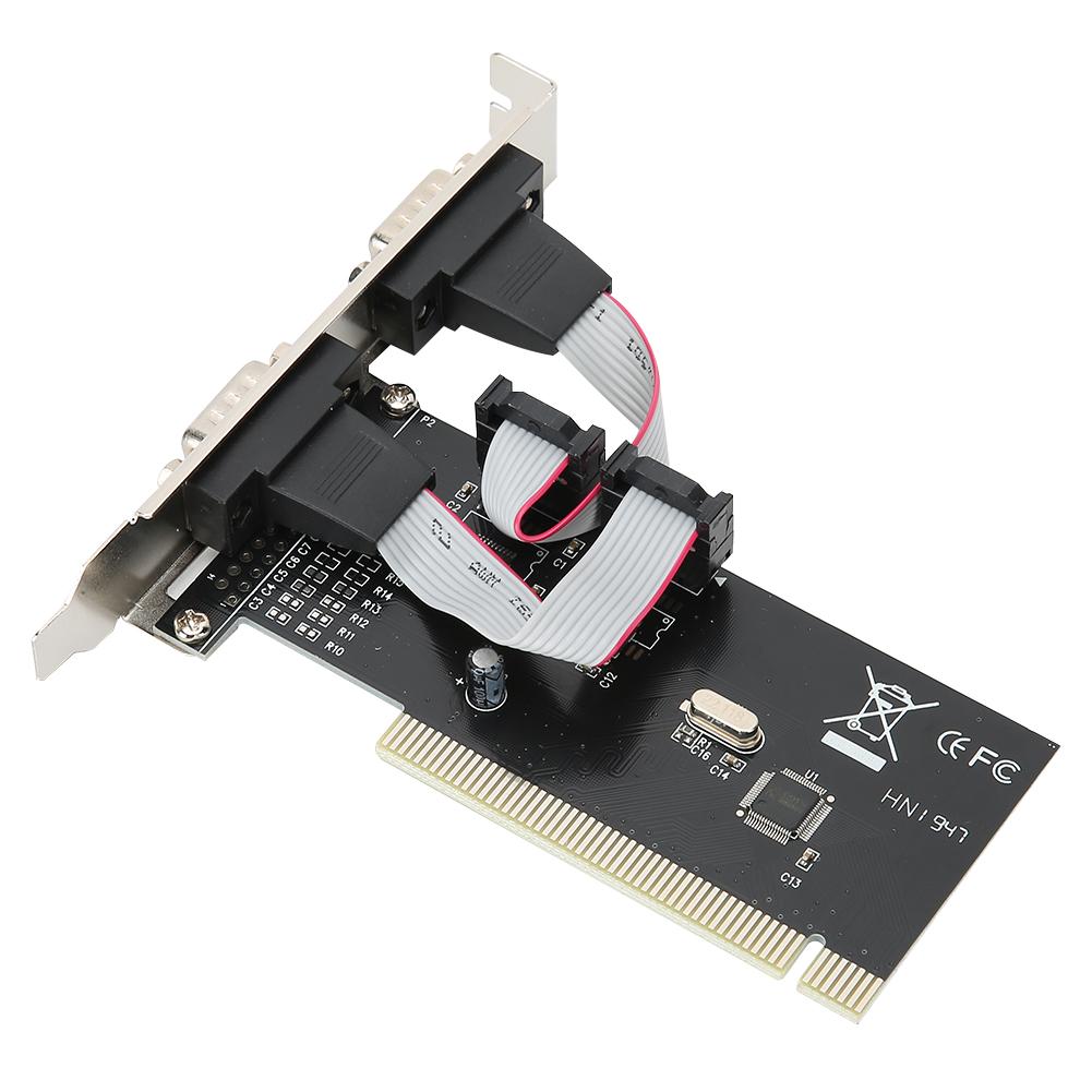 PCI to Dual Serial DB9 RS232 RS‑232 2 Port Extension Adapter Card for Desktops