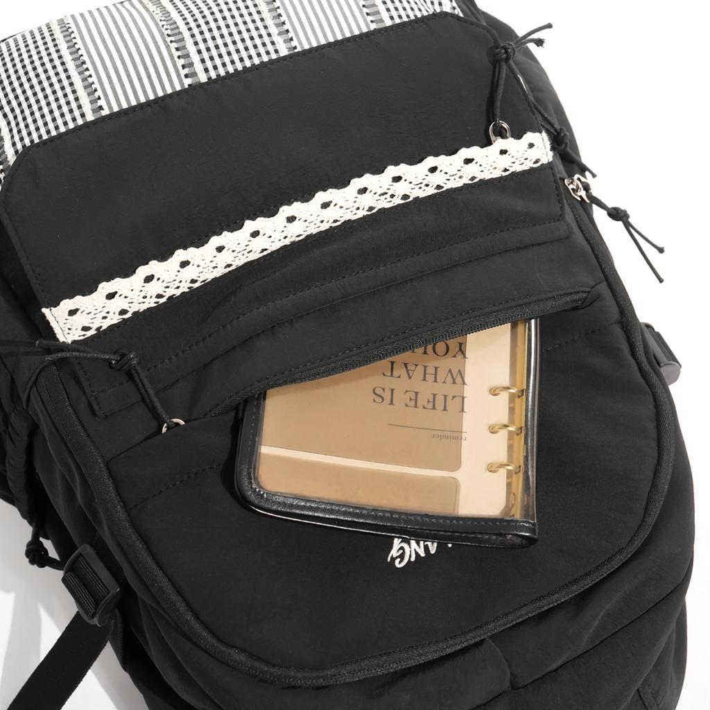 Casual Large Capacity Lightweight Patchwork Backpack for Girls Student School Bag Leisure College Style Double Shoulder Bag
