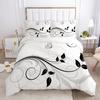 Floral Leaves Bedding Set Microfiber Butterfly Duvet Cover Lotus Flowers Comforter Cover Full King For Kids Adults Bedroom Decor