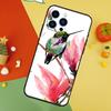 Hummingbird and Flowers Phone Case For iPhone 18 17 Pro Max 16 15 14 12 11 13 Pro Max Plus 12 13 Mini 16e 17 Air Cover