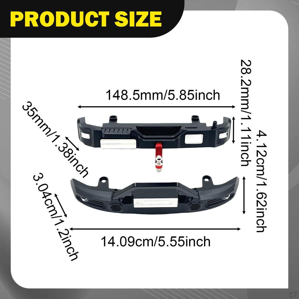 1/12 RC Car Front Rear Bumpers Guards Accessories Aluminum Replacement Sturdy for 300 DIY Accs