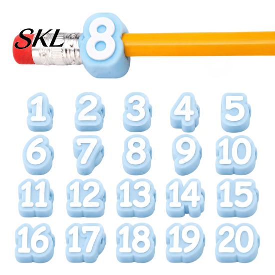 School Pencil Tracking System 1-20/1-30/1-50 Numbered Toppers, Reusable Classroom Labels Student Markers for Teachers, Organization Number Management