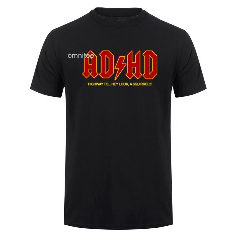 ADHD Funny Hey Look a Squirrel ADHD TShirt Short Sleeve Birthday Gifts Summer Style T Shirt Unisexs Clothing HJ050