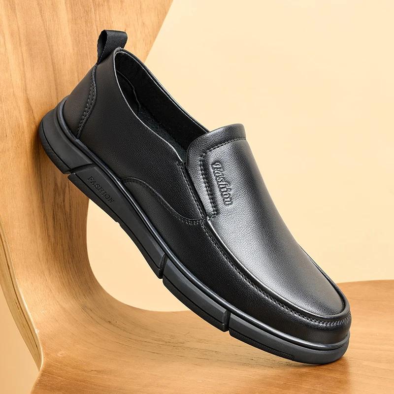 Модные новые мужские офисные деловые туфли с износостойкой подошвой, мокасины, высококачественная обувь из натуральной кожи для мужчин