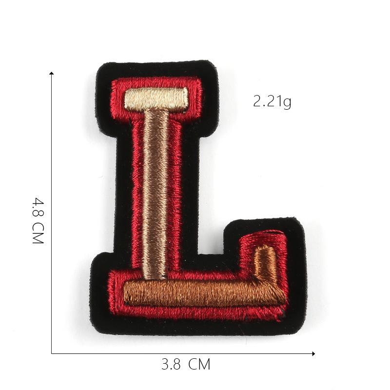 Duoku Embroidery 26 English Letters Three-Dimensional Embroidery Hat Emblem Badge Ironing Velcro Patch Clothing Accessories Cloth Sticker