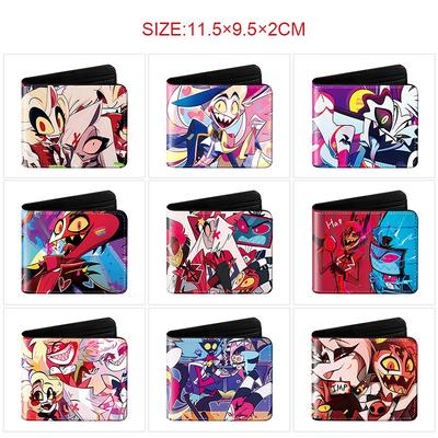 Hazbin Hotel Anime Wallet Full Color Print Bi-Fold Pu Leather Purse for Students Men Women