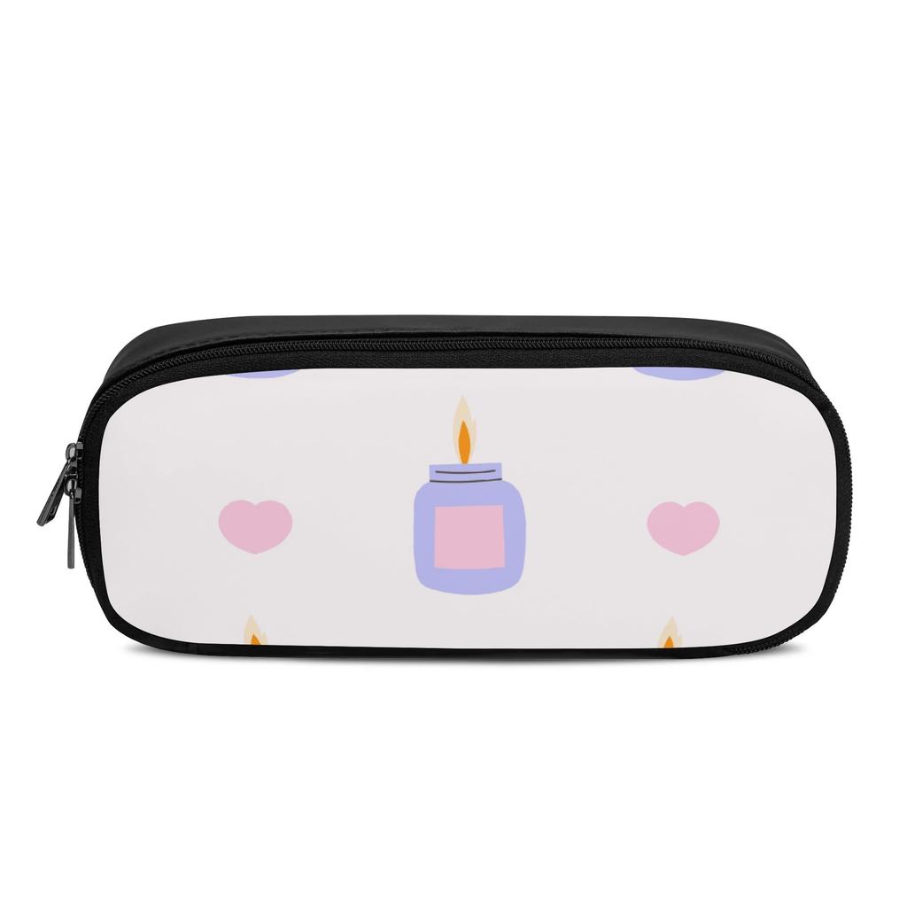 Pencil Case Durable 300D Polyester Spacious Storage Smooth Zipper with Main Compartment Mesh Pocket and Pen Slots for Boys Girls