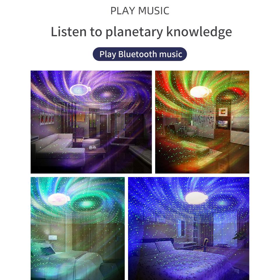 10 Planet Led Galaxy Starry Sky Projector Light Bluetooth Speaker Magic Rotating Night Light