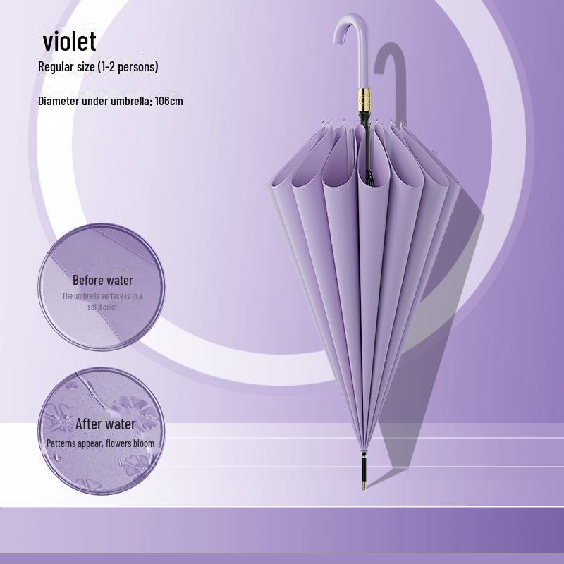 Водонепроницаемый автоматический зонт большого размера с 16 спицами и изогнутой ручкой для мужчин и женщин