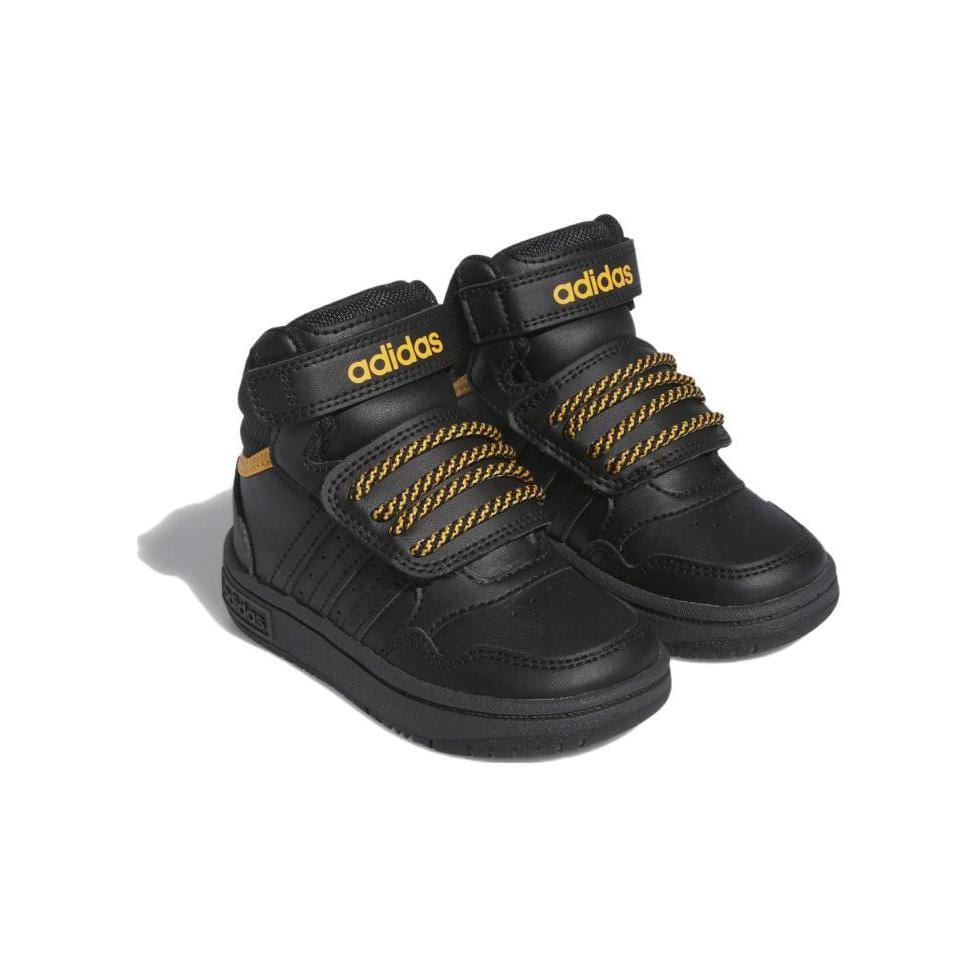 adidas Кроссовки Hoops 3.0 Универсальные Амортизация от ударов Высокие Детские Обувь для Малышей Черный Желтый Младенец и Малыш IF7755