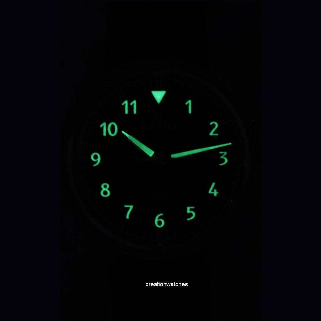 Ratio Skysurfer Pilot Black Sunray Dial Leather Automatic RTS305 200M Мужские часы