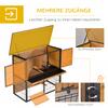 Guinea Pig Hutch Rabbit Hutch Wood-metal Elevated Pet House Bunny Cage with No-Leak Tray Ramp Openable Roof Outdoor 89.5 x 45 x 81cm Light Yellow