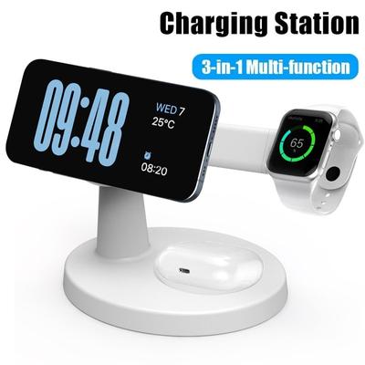 3 в 1 магнитная беспроводная зарядная подставка для Magsafe iPhone 16 15 14 13 Pro Max Apple Watch 9 8 AirPods Pro быстрая зарядная станция