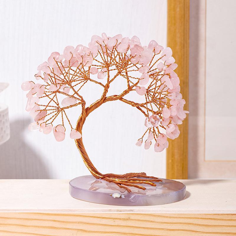 For Bestseller 17-inch Phoenix-tail 7 Chakras Crystal Tree Ornament Colorful Crystal Tree Life Decoration Yoga Tree
