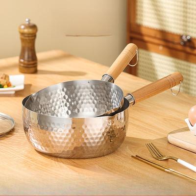 Плоская кастрюля Snow из нержавеющей стали, бытовая кастрюля для молока, пищевая кастрюля, кастрюля для супа, кастрюля для лапши быстрого приготовления