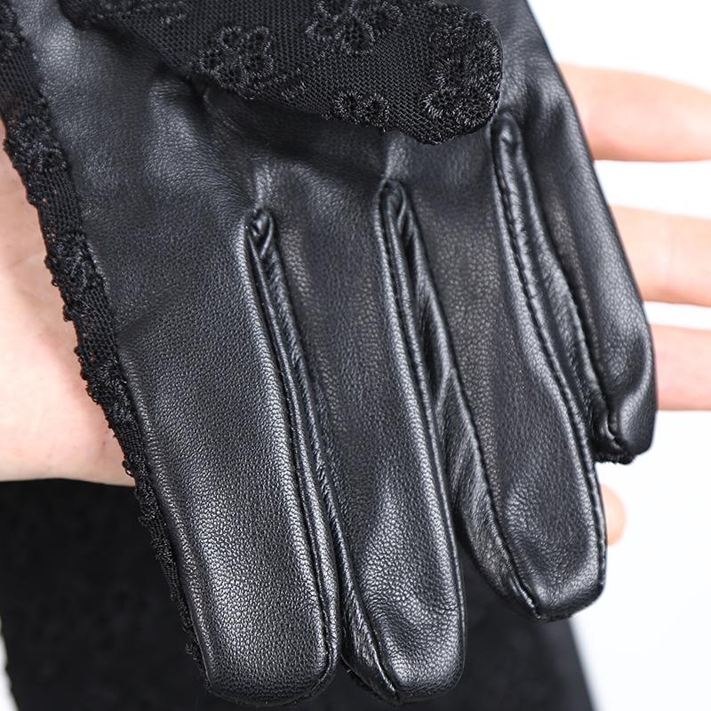 Сексуальные кружевные длинные женские кожаные перчатки из овчины, банкетные длинные перчатки, модные аксессуары 2017