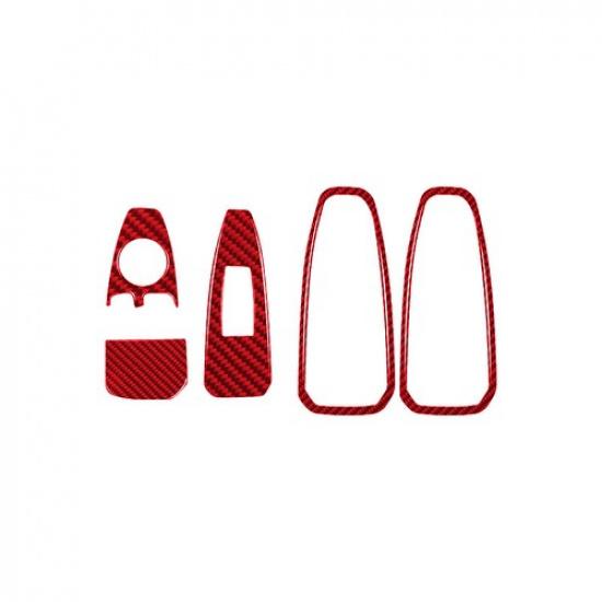 5x Red Carbon Fiber Car Inner Door Switch Panel Sticker For BMW Z4 G29 -