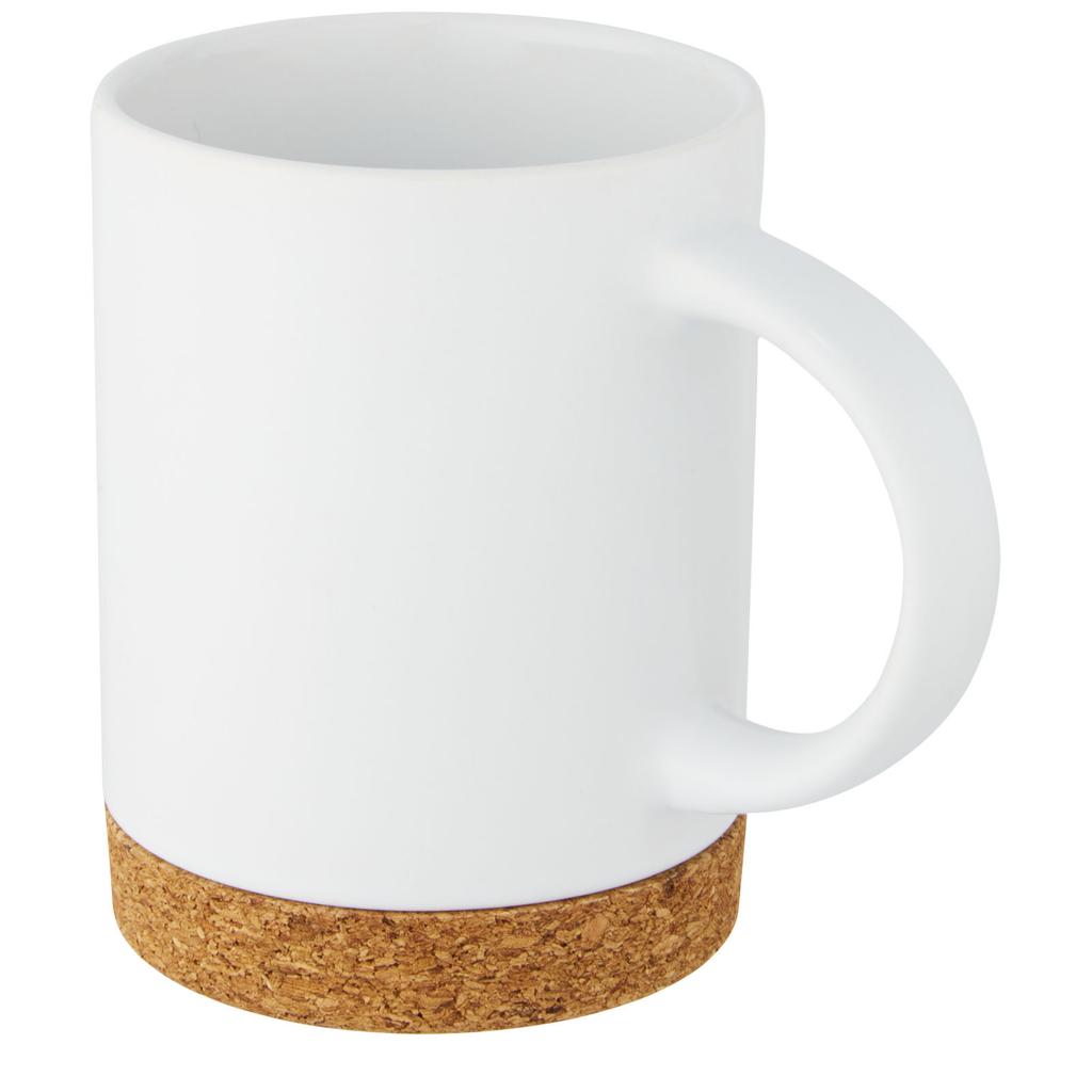 Glass "Neiva" 425 ml ceramic mug with cork base White