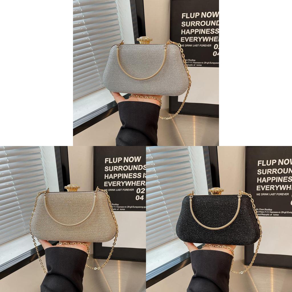 Elegant Plush Evening Bag With Clutch Closure For Womens Night Out