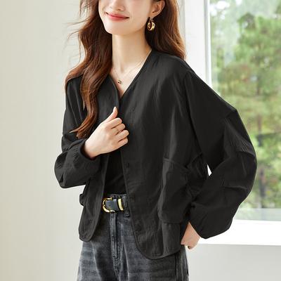 Женское новое пальто с чувством дизайна простое свободное универсальное модное нишевое короткое пальто