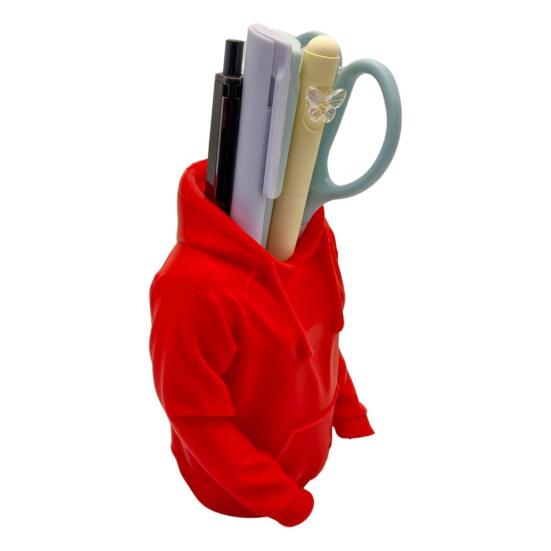 Креативный держатель для ручек Уникальный дизайн толстовки 3D-печатный настольный органайзер для ручек, карандашей, линеек, ножниц Просторное настольное хранение Офис, Школа