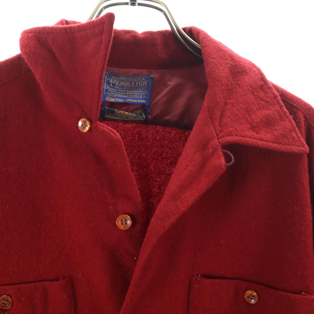 PENDLETON 60-е 70-е годы Специальный заказ Wallachs винтажная рубашка с длинным рукавом и открытым воротником Мужская Б/У