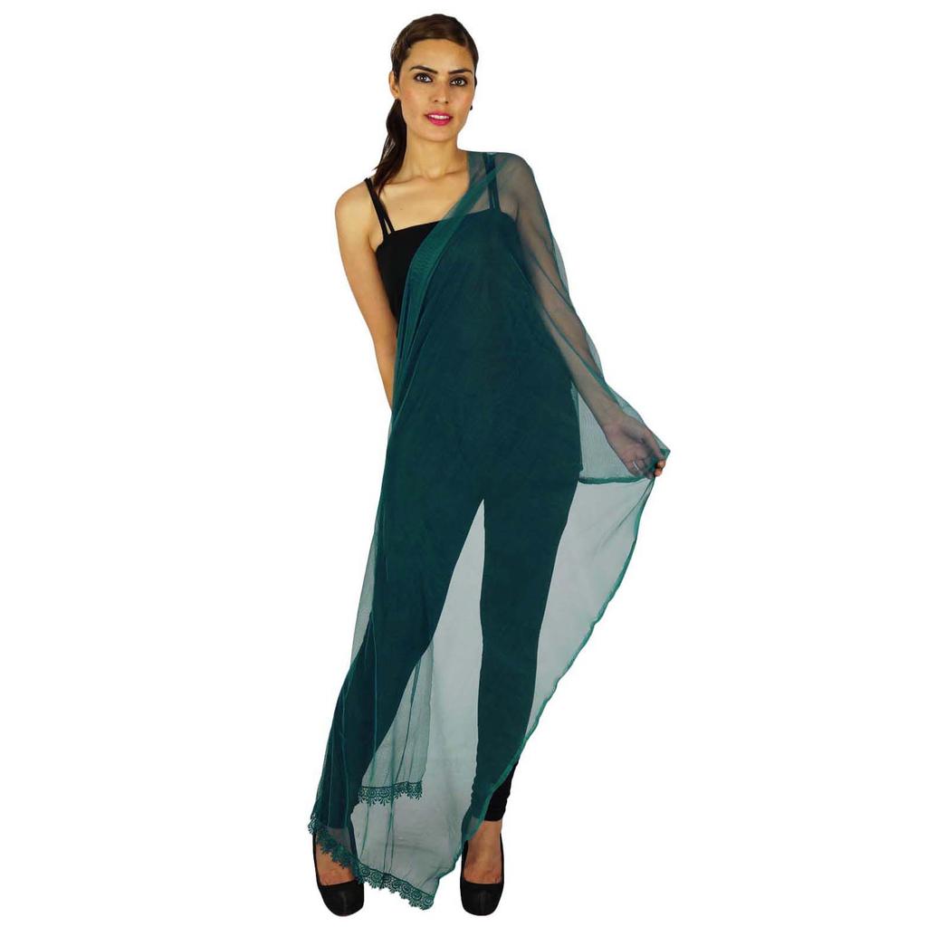 Indian Neck Wrap Long Stole Net Chunni Fashion Scarf Women Hijab Dupatta