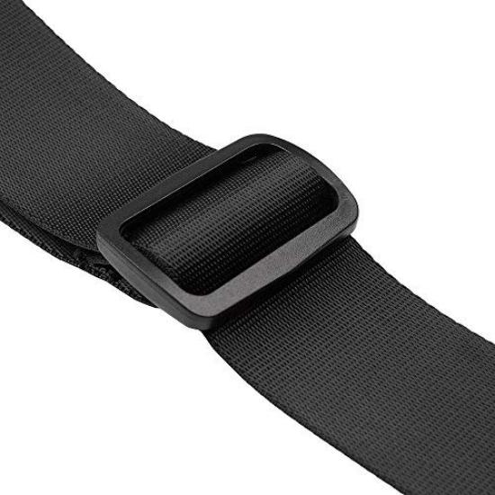 Amumu Guitar Strap, Black SBR Foam Padded Guitar Strap with Strap Block & Headstock Strap Ties for Acoustic, Electric, and Bass Guitars - 3.3" Wide