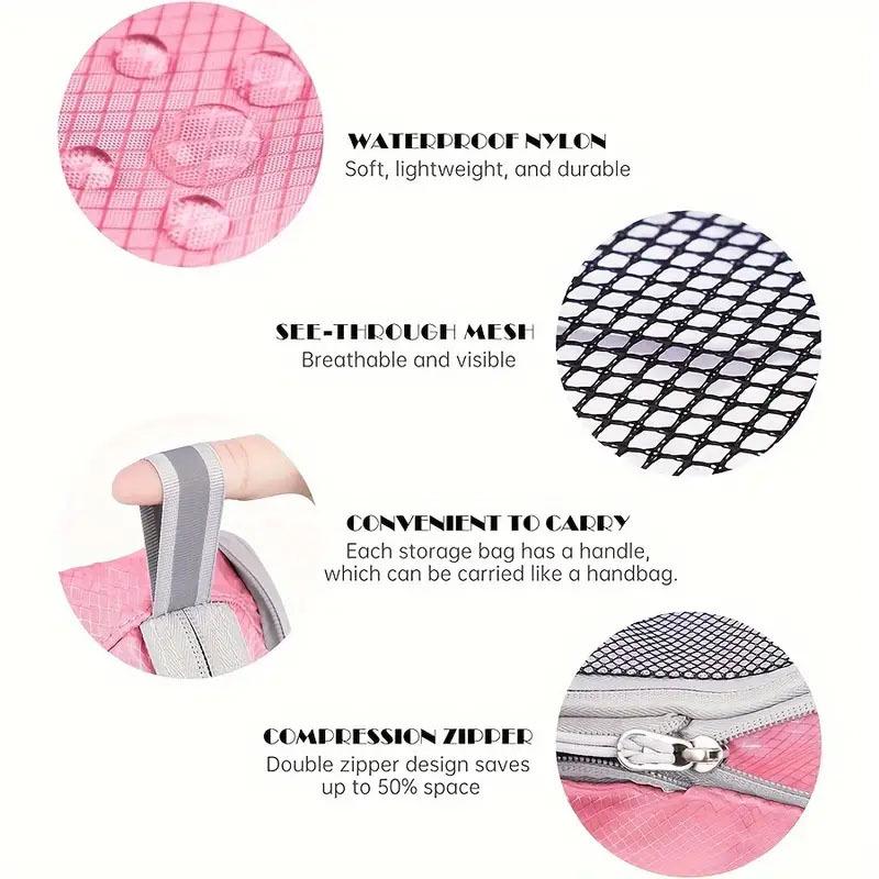 Набор из 5 предметов дорожный органайзер с компрессионной сеткой-ромбом: Чемодан и сумки для хранения одежды