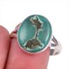 Natural Tibetan Turquoise Gemstone 925 Solid Silver Jewelry Ring Size 10 V1F37
