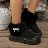 Fashion Soft Thick Bottom Non Slip Furry Snow Boots Women 2025 Winter Chunky Platform Fluffy Fur Ankle Boots Warm Plush Bowknot Shoes