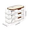 Egg Holder for Refrigerator Automatic Rolling, Storage Box Transparent Stackable Fridge Organizer with Lid For Kitchen DROPSHIP