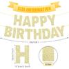 Pre-Strung Happy Birthday Banner - NO DIY - Glitter Gold Birthday Party Decorations for Women Men Kids