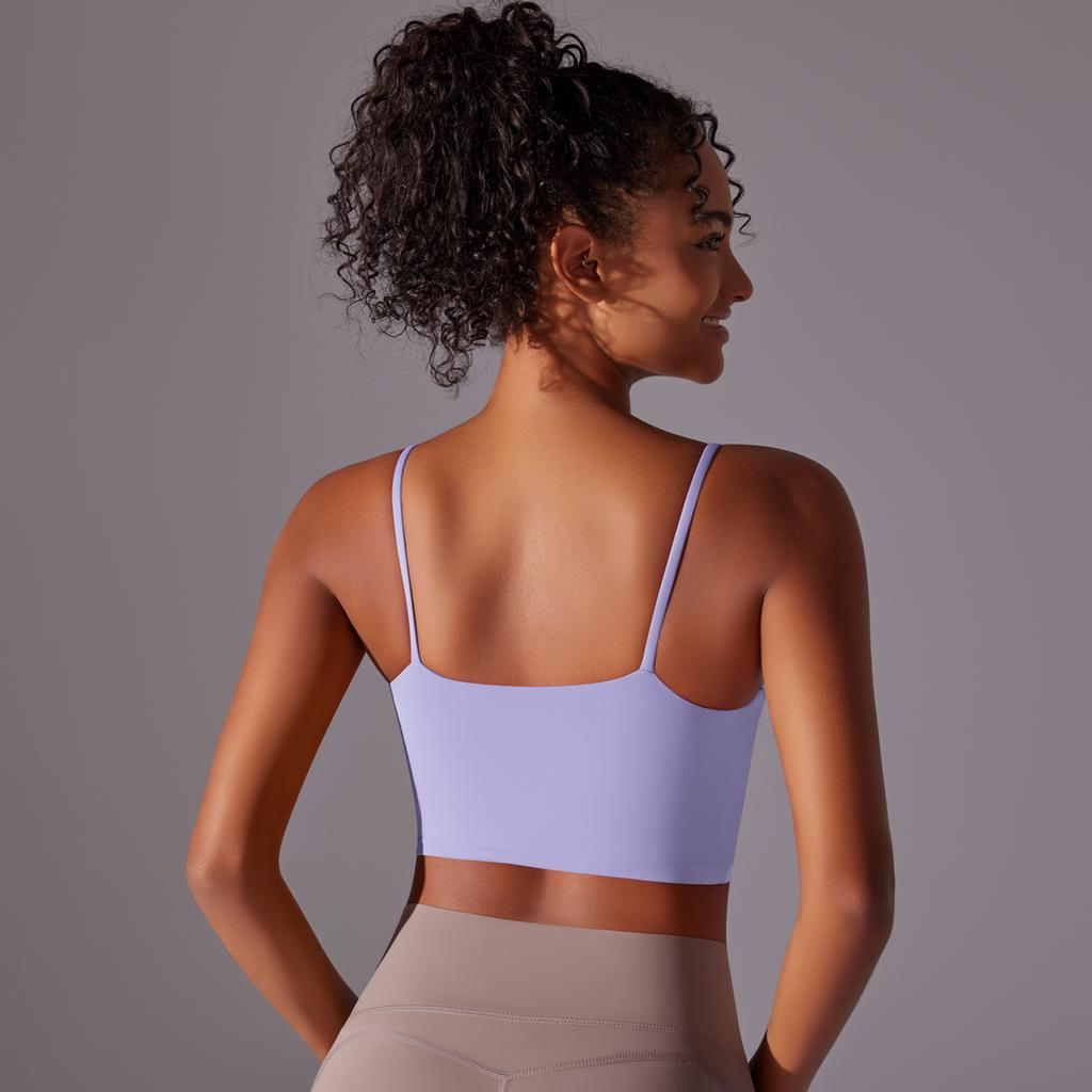 Auroth Sleeveless Sports Vest Women Shockproof Yoga Bra Push Up Gym Workout Crop Top Solid Color Fitness Top