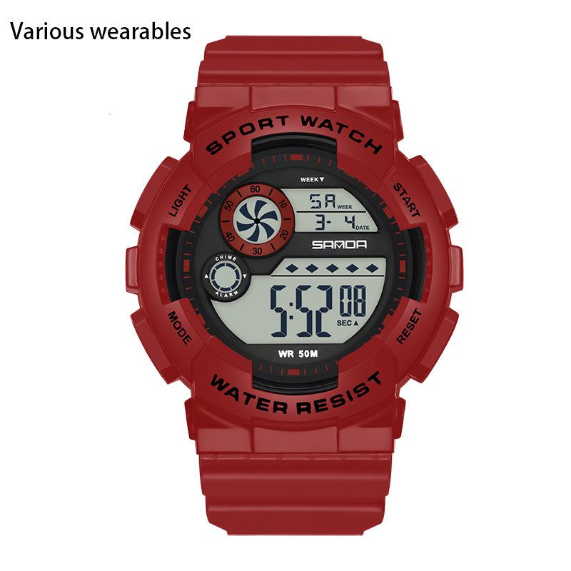 Новые детские часы с ручным механизмом, многофункциональные спортивные, водонепроницаемые, для студентов, для мужчин и женщин, с будильником, светящиеся часы