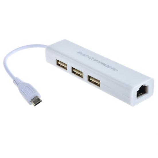 3-портовый микро-хаб к RJ45 USB 2 сетевой Ethernet-адаптер для Android