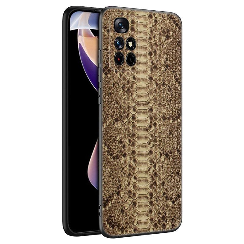 Fashion Snake Skin Black Silicone Phone Case For Xiaomi Redmi Note 10 11 11S 12 13 4G 8 9 11T Pro 5G Plus 8T 9S 10S 12S