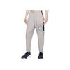 Retro Sports Logo Print Elastic Waistband Patchwork Tapered Knit Joggers Men Bottoms Gray DX0889-012