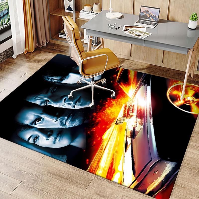 Fast and Furious Printed Absorbent Washable Carpet, Non-Slip Bathroom Mats, Kitchen Rugs, Yoga Mat,Living Room Entrance, Camping Picnic Rugs