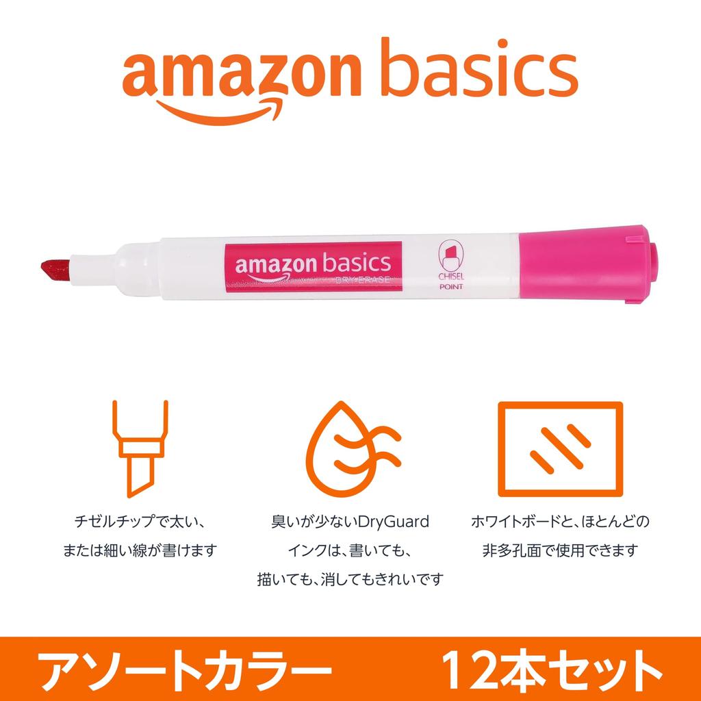 Набор из 12 маркеров сухого стирания Amazon Basics с незначительным запахом, многоцветный,