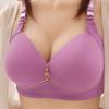Non-magnetic Thin Cup Glossy Fat Mm Bra Large Size No Underwire Comfortable Breathable Gathered Women's Underwear