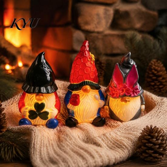 Vinyl Desktop Nightlight Christmas Night Light, Santa Snowman Elk Bell Figurine Lamp, Glowing Small Festive Room Accents LED Tabletop Decor,