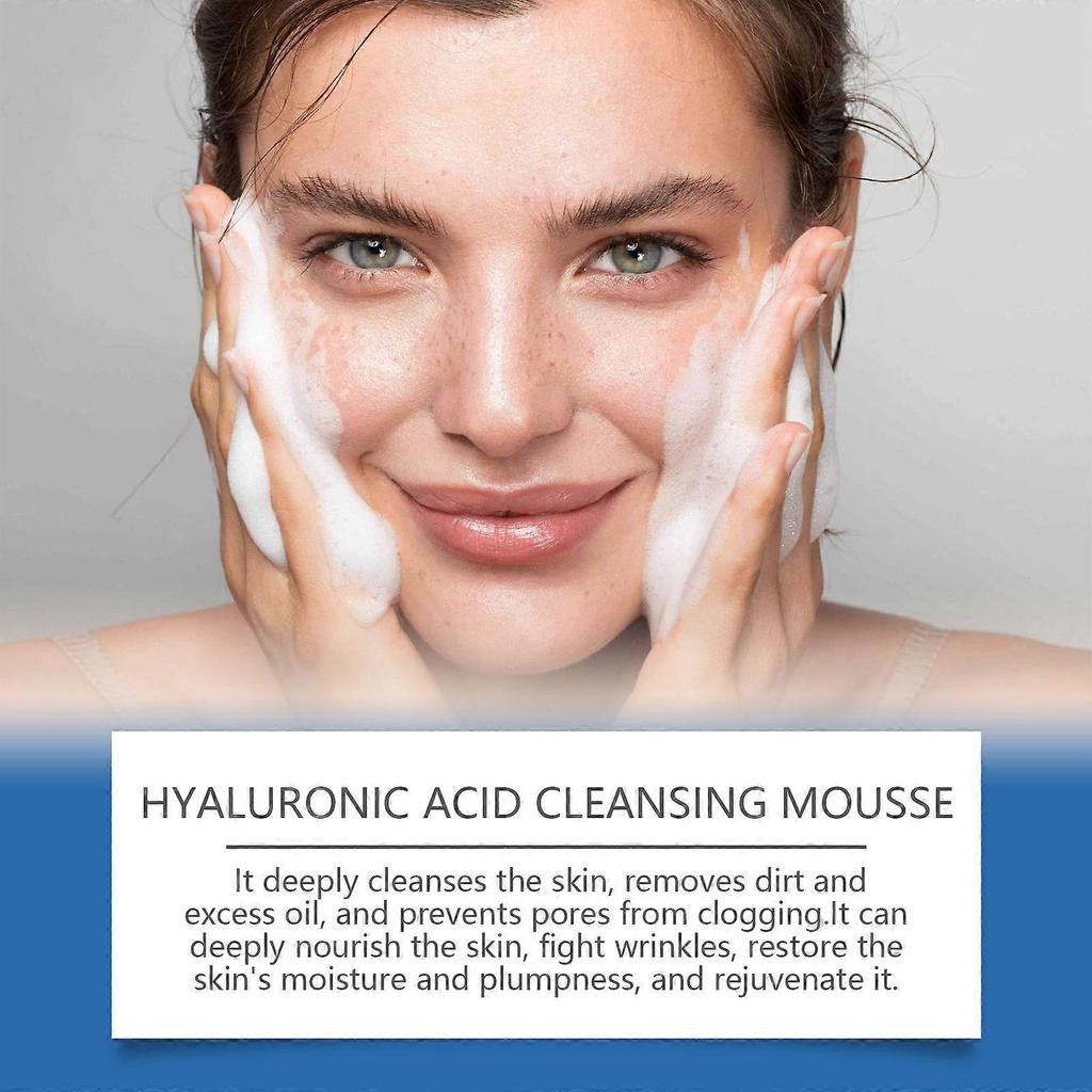 Hoygi Hyaluronic Acid Cleansing Foam Facial Skin Gentle Cleansing Moisturizing Nourishing Skin Care Facial Cleanser