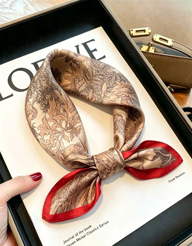 [111 mulberry silk] Small square scarf silk scarf spring and autumn summer with shirt neck protection decoration scarf yarn thin
