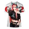 Летняя популярная мужская одежда аниме Darling In The Franxx Sexy Girl 3D Мужская футболка модная повседневная женская футболка с коротким рукавом большого размера